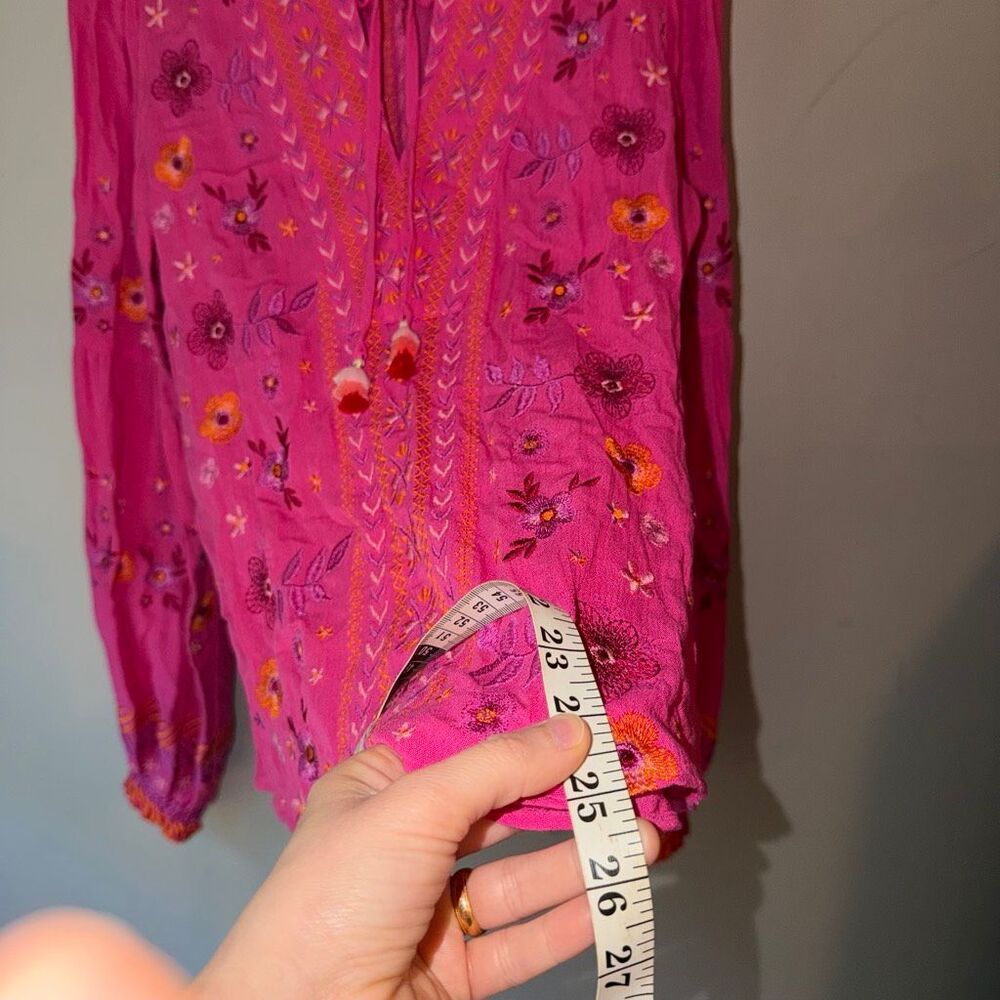 Hale Bob embroidered boho balloon sleeve tunic top - Picture 7 of 9
